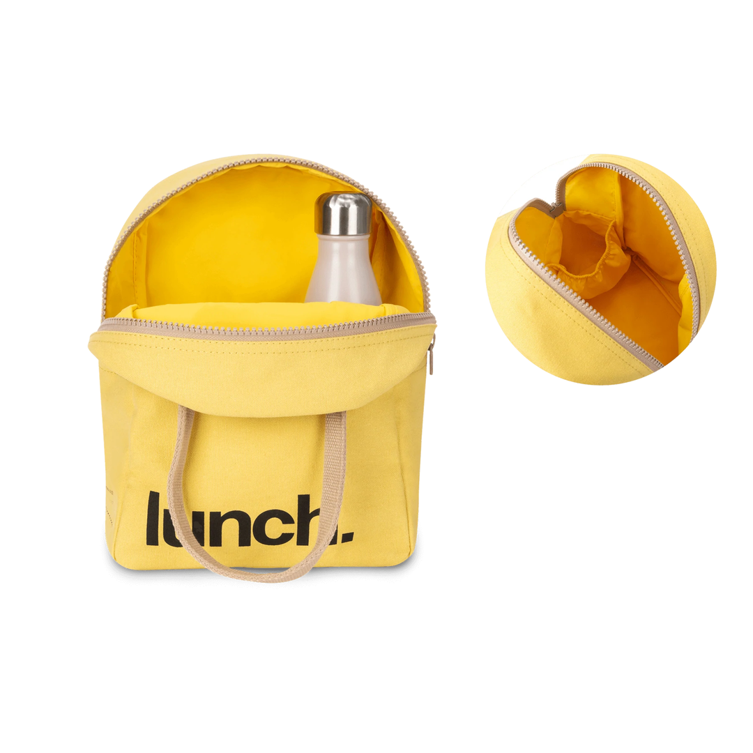 YELLOW ZIPPER LUNCH BAG Fluf Lunch Box Bonjour Fete - Party Supplies