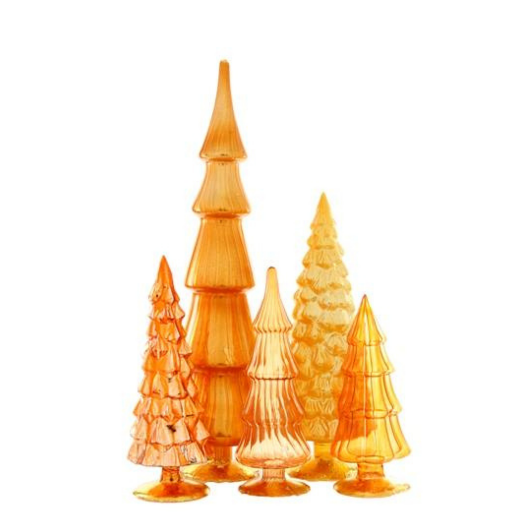 YELLOW ORANGE GLASS HUE TREE Cody Foster Co. Decorative Trees Bonjour Fete - Party Supplies