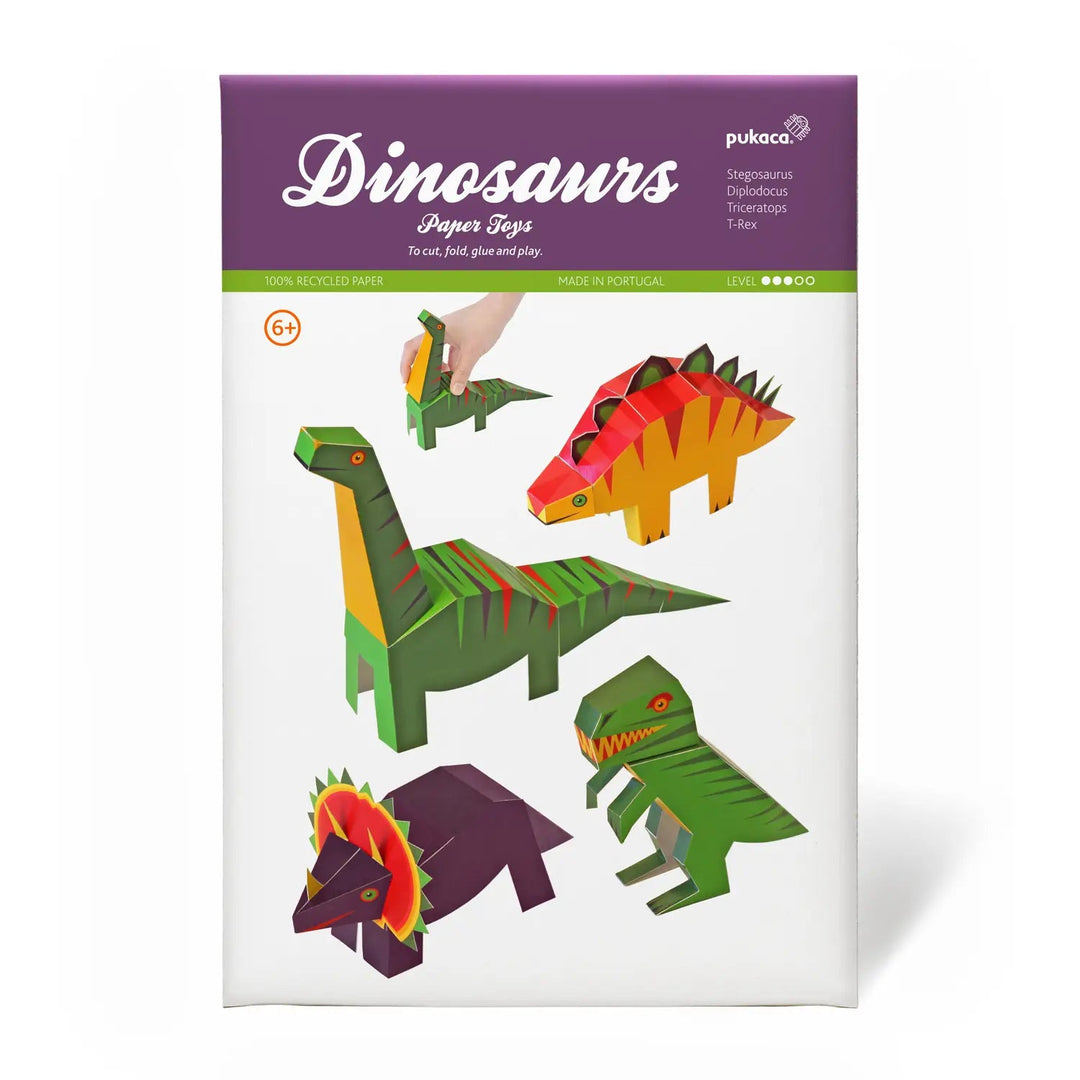 DINOSAURS PAPER TOYS pukaca Arts & Crafts Bonjour Fete - Party Supplies