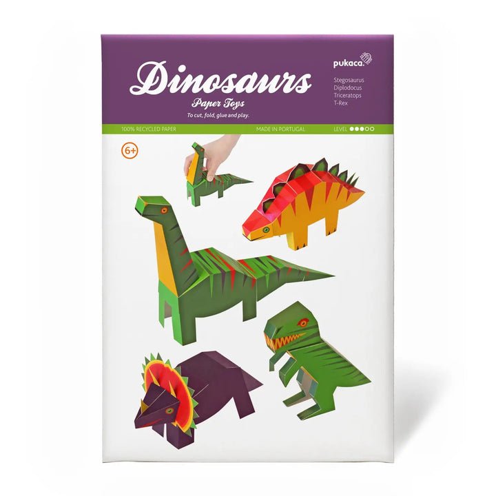 DINOSAURS PAPER TOYS pukaca Arts & Crafts Bonjour Fete - Party Supplies
