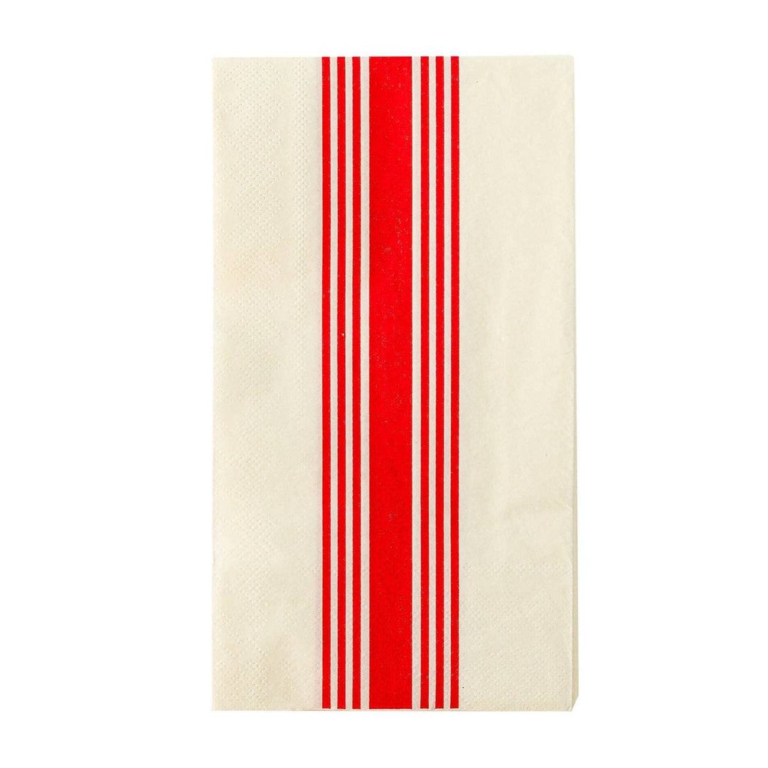 HAM839 - Hamptons Red Stripe Paper Guest Towel My Mind’s Eye Bonjour Fete - Party Supplies