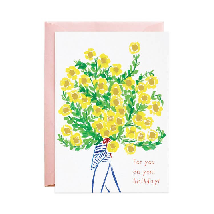 The Biggest Bouquet For Your Birthday - Greeting Card Mr. Boddington's Studio Bonjour Fete - Party Supplies