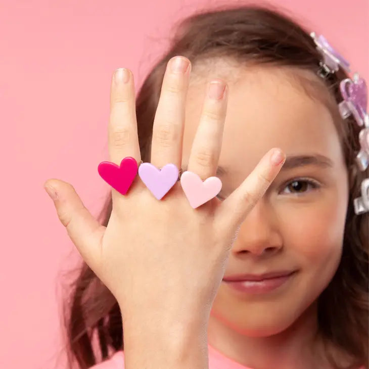 SOLID HEART RINGS Lilies & Roses NY Valentine's Day Accessories Bonjour Fete - Party Supplies