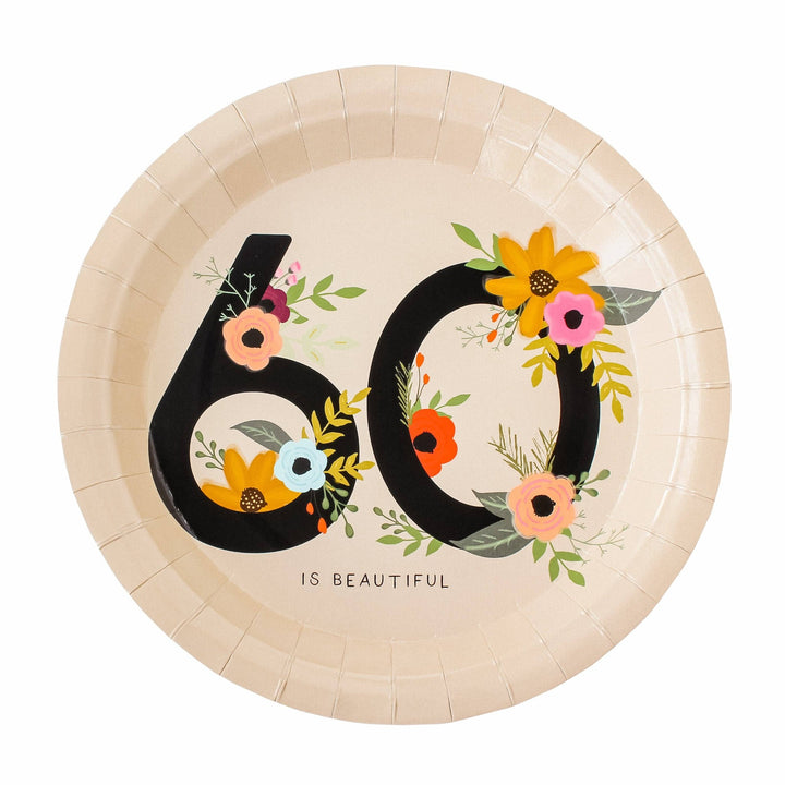 60 is Beautiful Birthday Party Plates Major Party Shop 0 Faire Bonjour Fete - Party Supplies
