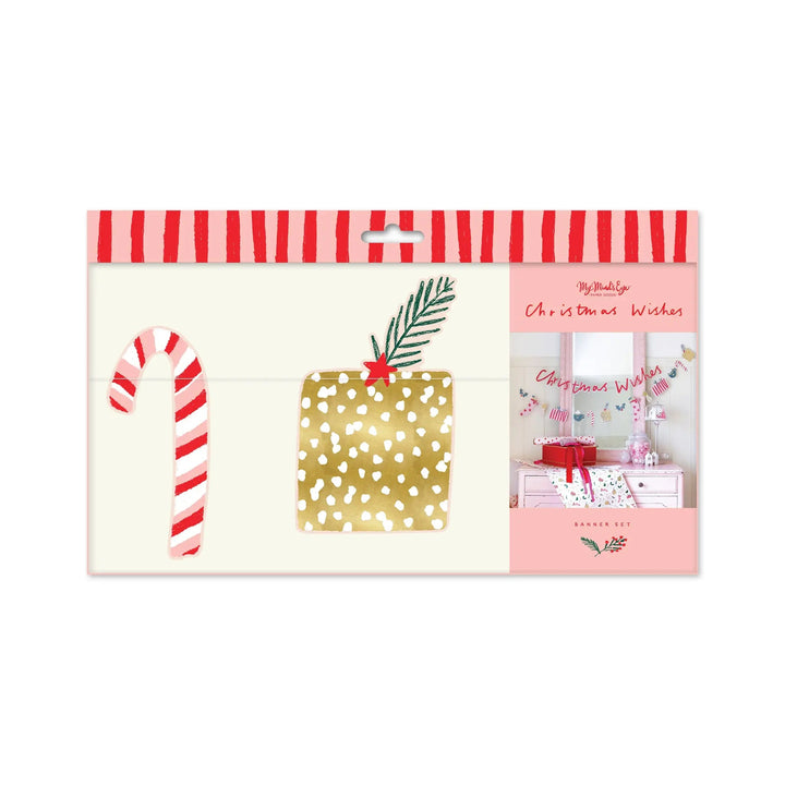 CHRISTMAS WISHES BANNER SET My Mind’s Eye Christmas Holiday Party Decorations Bonjour Fete - Party Supplies