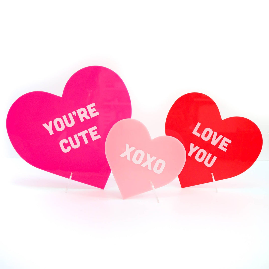 Acrylic conversation hearts for Valentine’s Day Kailo Chic Bonjour Fete - Party Supplies