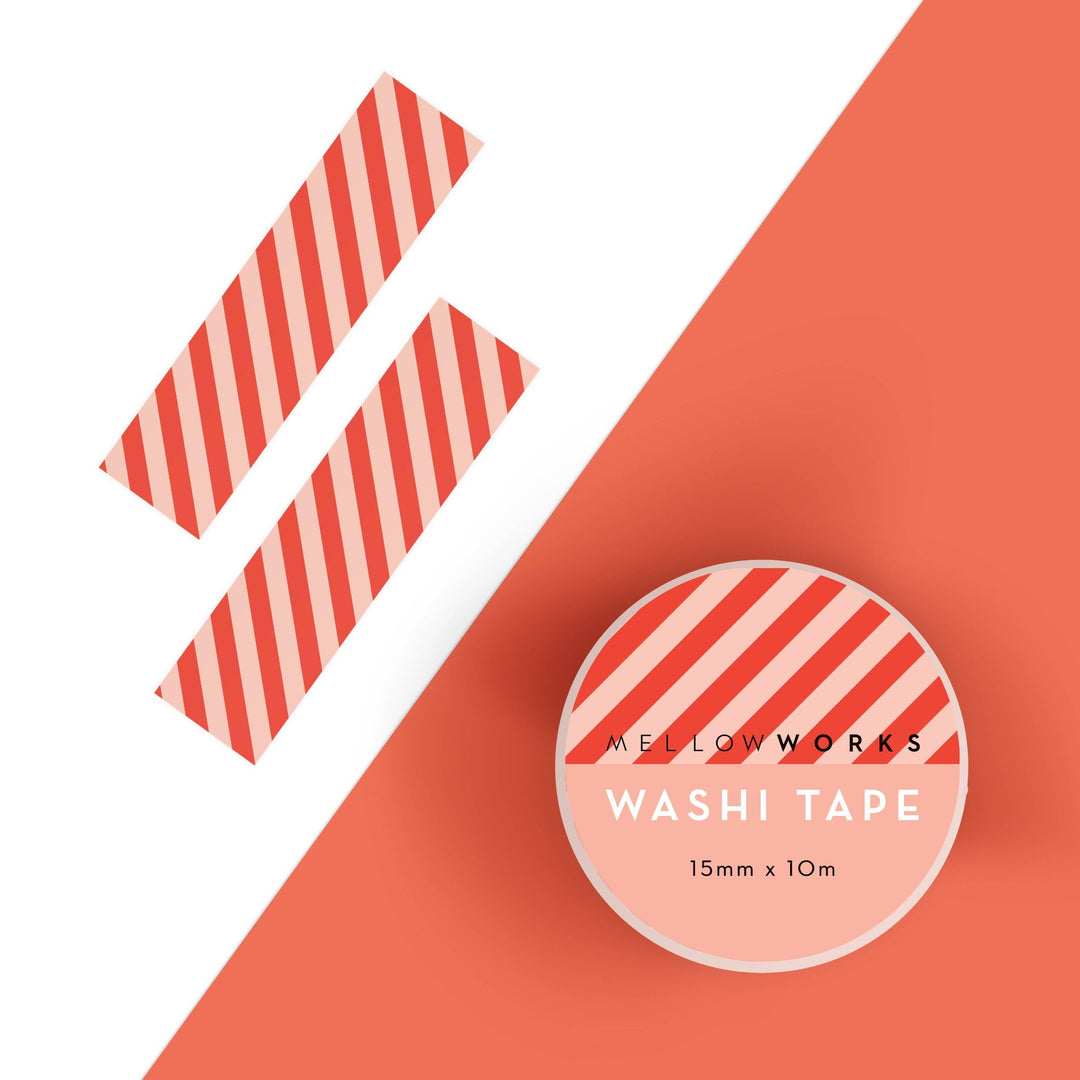 Red & White Stripe Washi Tape Bonjour Fete Party Supplies Gift Wrapping