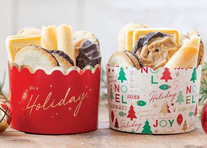 PRESALE CHRISTMAS SHIPPING MID OCTOBER - PLJC1047 - Jolly Holiday Jumbo Food Cups (40 pcs) My Mind’s Eye 0 Faire Bonjour Fete - Party Supplies