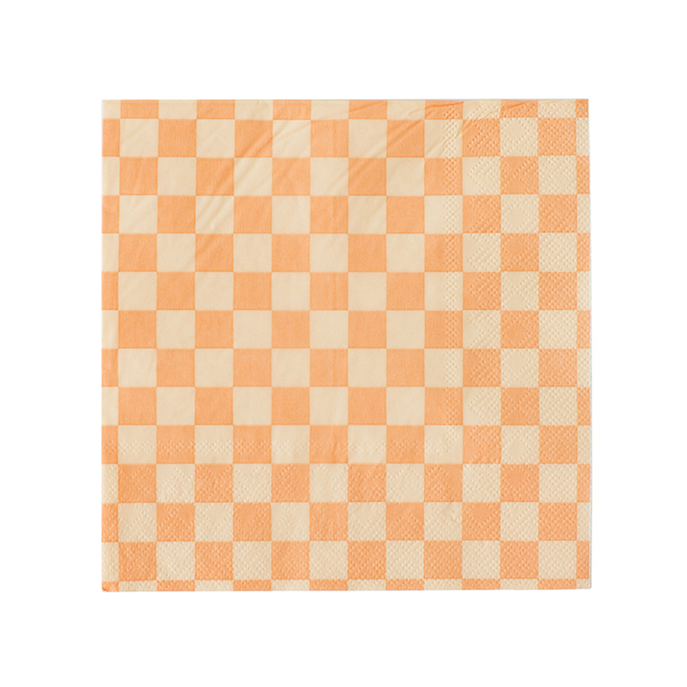 Peaches And Cream Checker Napkins Bonjour Fete Party Supplies Napkins