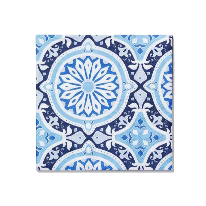 AMALFI BLUES COCKTAIL NAPKINS Coterie Party Supplies Napkins Bonjour Fete - Party Supplies
