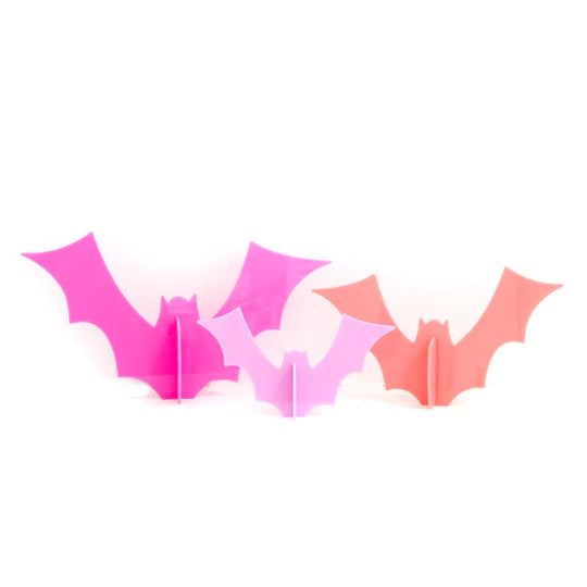 PINK ACRYLIC HALLOWEEN BAT DECOR CR Gibson Signature Halloween Home Decor Bonjour Fete - Pastel Halloween Party Supplies