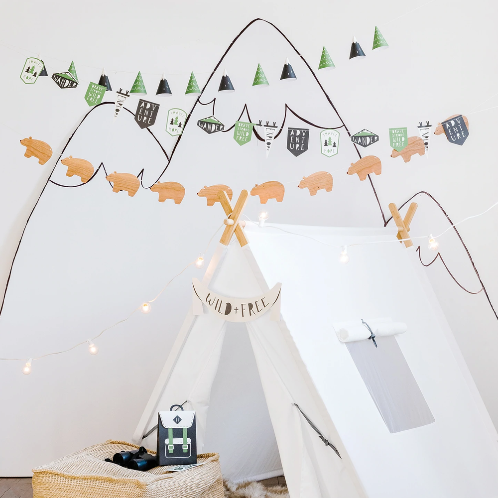 ADVENTURE PATCHES AND BEARS BANNER SET BY MY MIND'S EYE My Mind’s Eye Garlands & Banners Bonjour Fete - Party Supplies