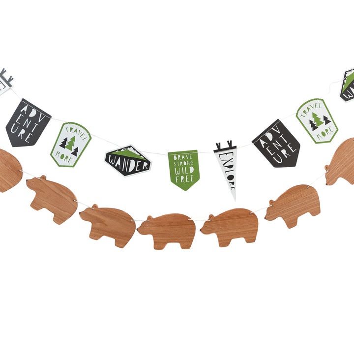 ADVENTURE PATCHES AND BEARS BANNER SET BY MY MIND'S EYE My Mind’s Eye Garlands & Banners Bonjour Fete - Party Supplies