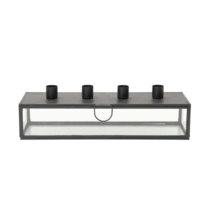 DISPLAY CASE WITH TAPER HOLDER LID BY BLOOMINGVILLE Bloomingville Candle Holders Bonjour Fete - Party Supplies