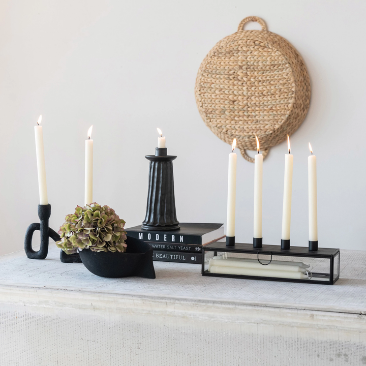 DISPLAY CASE WITH TAPER HOLDER LID BY BLOOMINGVILLE Bloomingville Candle Holders Bonjour Fete - Party Supplies