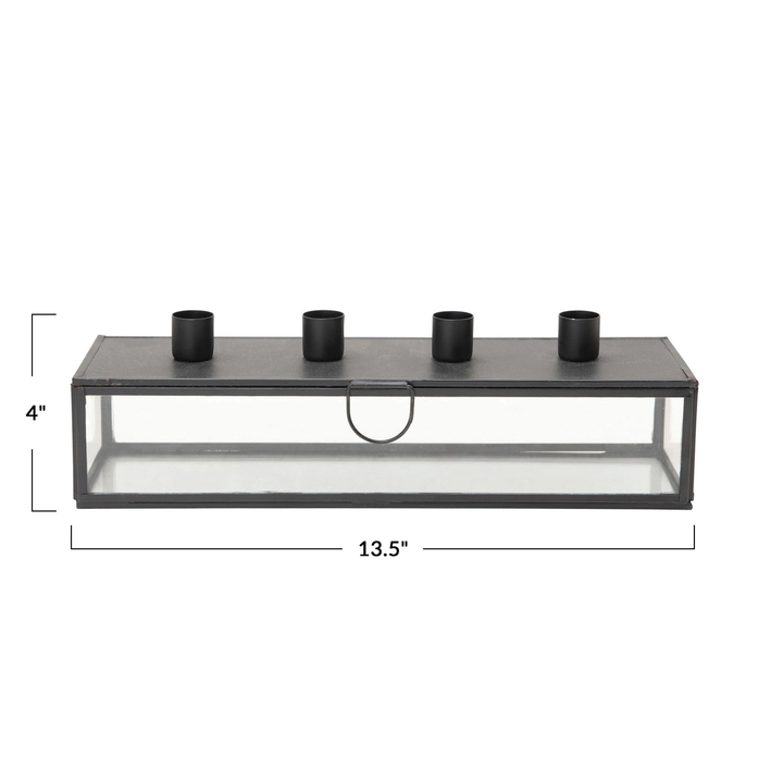 DISPLAY CASE WITH TAPER HOLDER LID BY BLOOMINGVILLE Bloomingville Candle Holders Bonjour Fete - Party Supplies