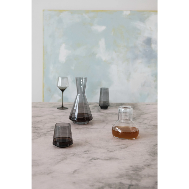 GREY GLASS DECANTER BY BLOOMINGVILLE Bloomingville Glassware Bonjour Fete - Party Supplies