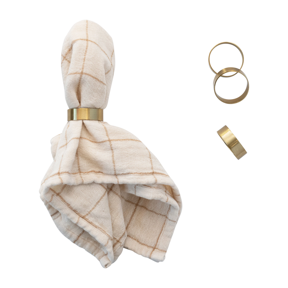 BRASS NAPKIN RINGS IN BOX SET BY BLOOMINGVILLE Bloomingville Napkin Rings Bonjour Fete - Party Supplies