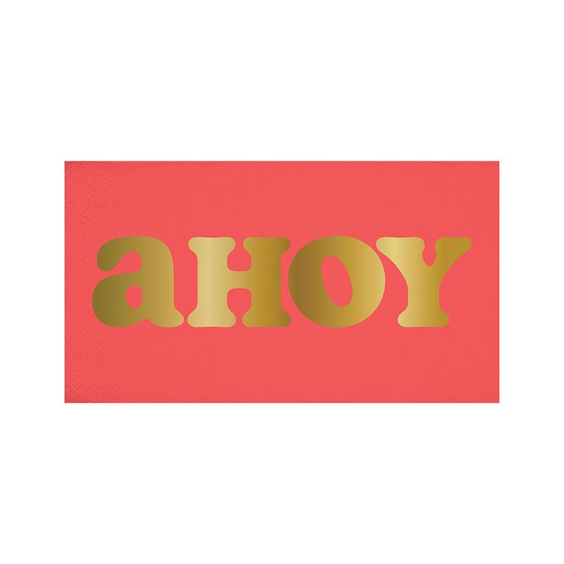 RED AHOY GUEST TOWEL NAPKINS Slant Napkins Bonjour Fete - Party Supplies