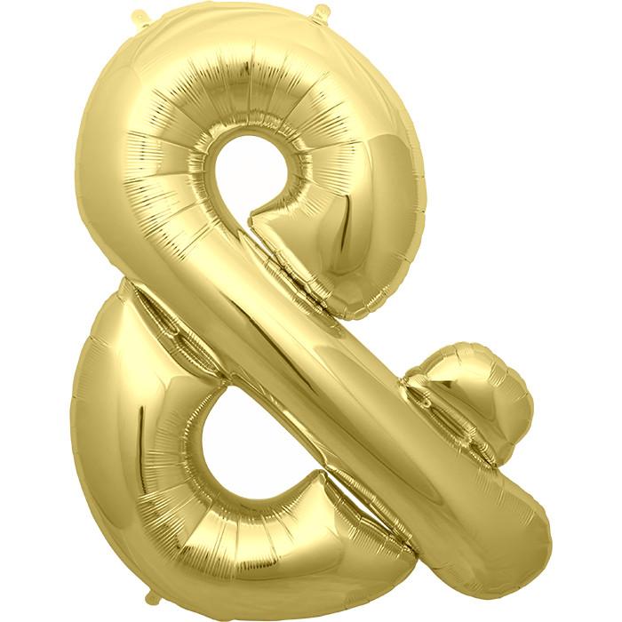 AMPERSAND GOLD OR SILVER FOIL BALLOON Northstar Balloons Balloon 16" / Metallic Gold Bonjour Fete - Party Supplies