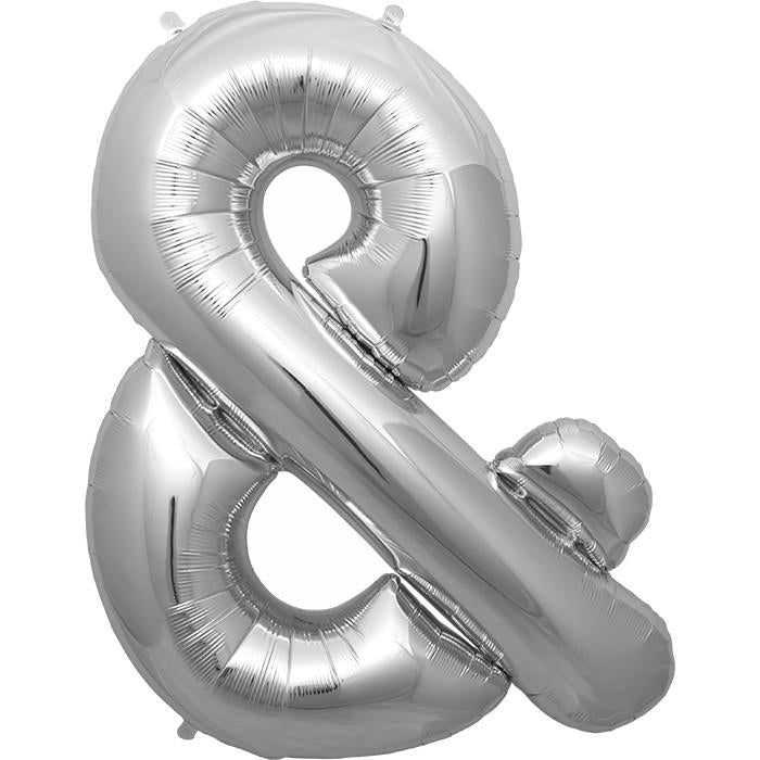 AMPERSAND GOLD OR SILVER FOIL BALLOON Northstar Balloons Balloon 16" / Metallic Silver Bonjour Fete - Party Supplies
