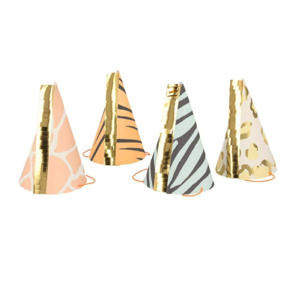 SAFARI ANIMAL PRINT PARTY HATS Meri Meri Party Hats Bonjour Fete - Party Supplies