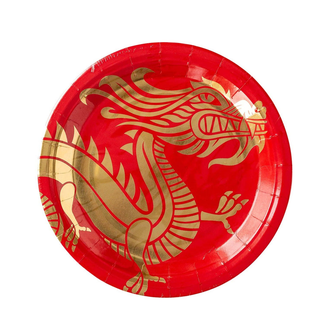 Lunar New Year Big Dragon Plates Bonjour Fete Party Supplies Lunar New Year