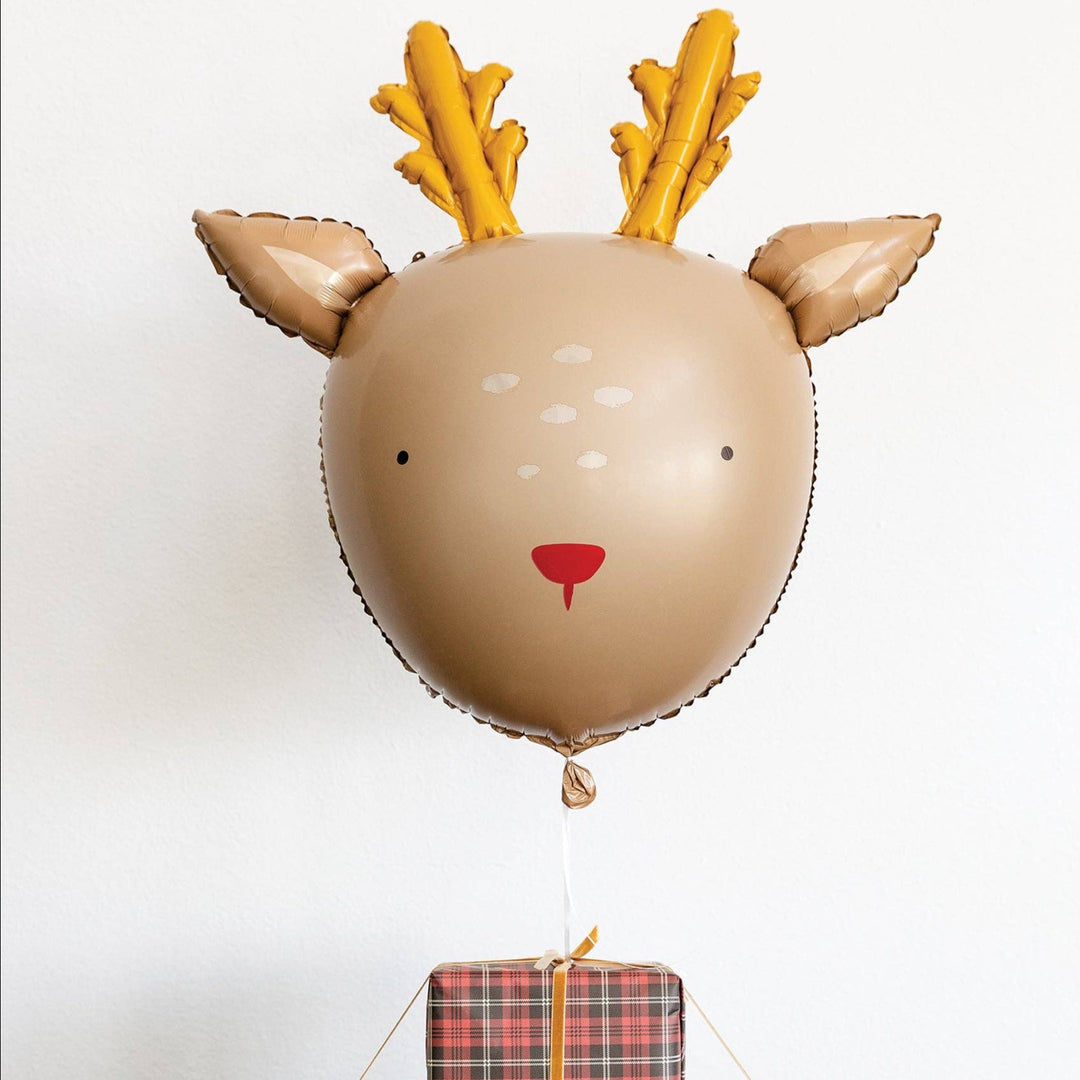 PRESALE CHRISTMAS SHIPPING MID OCTOBER - BEC915 - Dear Rudolph Reindeer Mylar Balloon My Mind’s Eye 0 Faire Bonjour Fete - Party Supplies