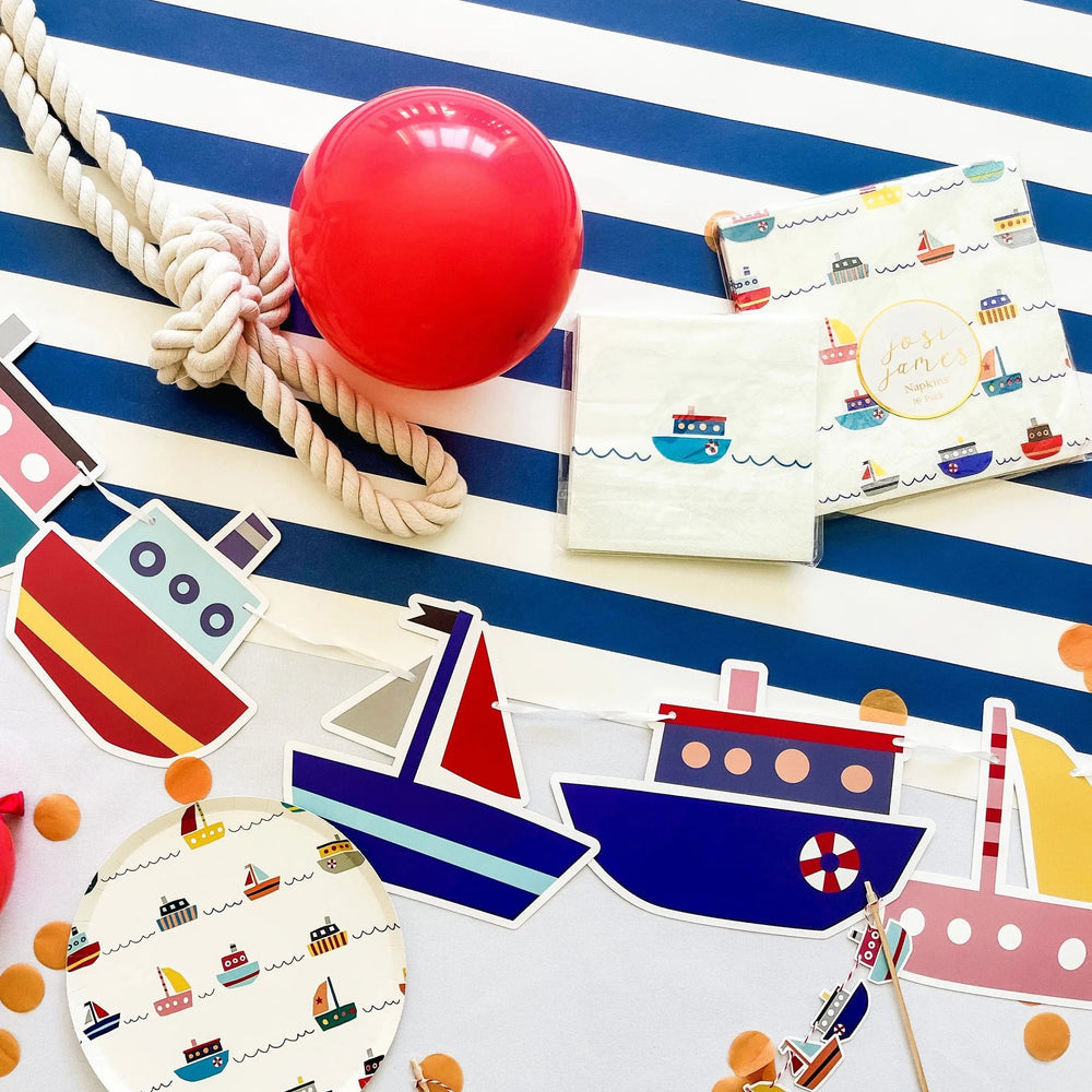 SMALL BOAT NAPKINS Josi James Napkins Bonjour Fete - Party Supplies