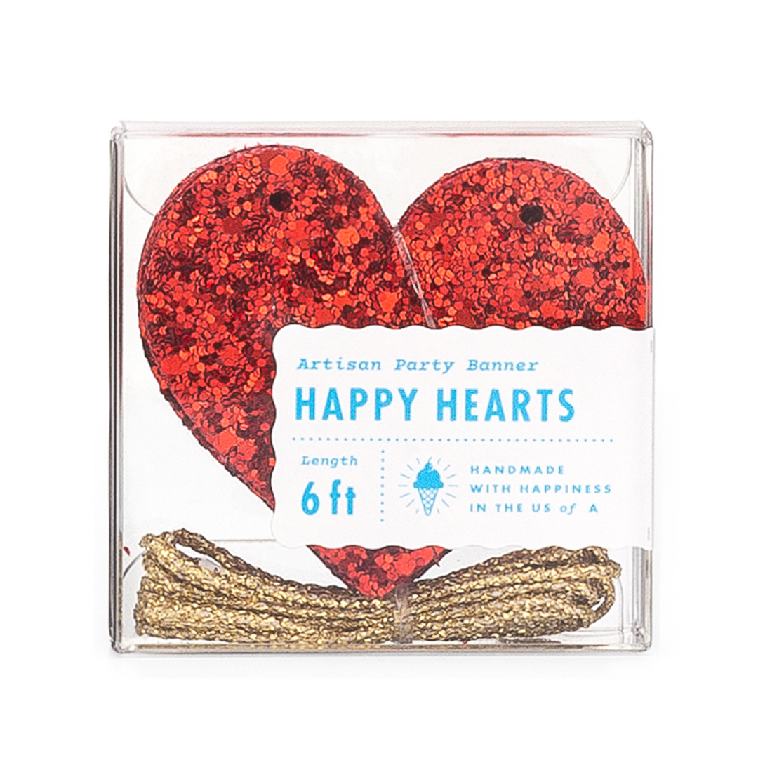 RED HEART BANNER Studio Pep Garlands & Banners Bonjour Fete - Party Supplies
