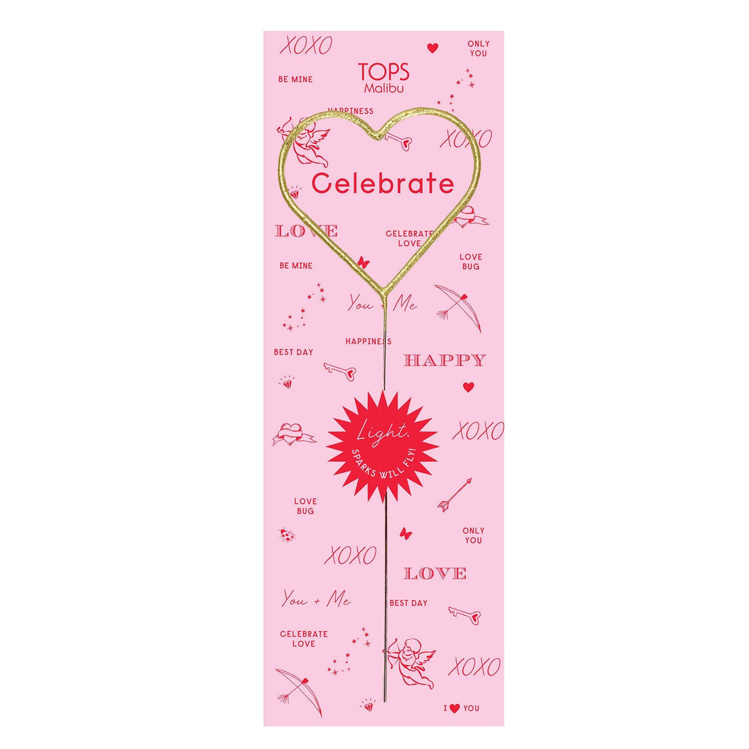 Grande Giant Sparkler Wand Heart TOPS Malibu Valentines Party Favors Bonjour Fete - Party Supplies