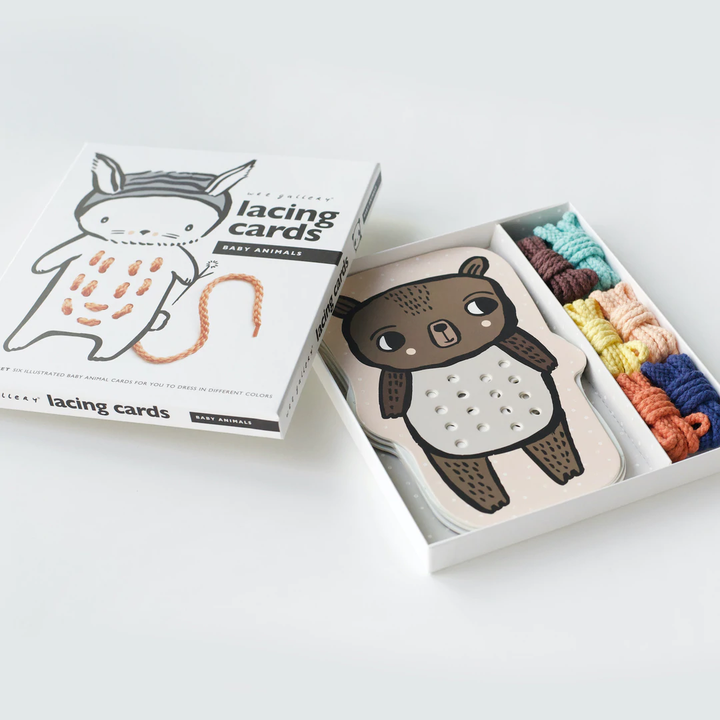 BABY ANIMAL LACING ACTIVITY CARDS BY WEE GALLERY Wee Gallery Baby Bonjour Fete - Party Supplies