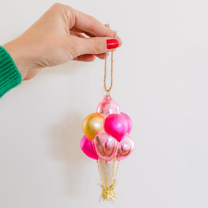BALLOON BUNDLE CHRISTMAS ORNAMENT Glitterville Christmas Ornament Bonjour Fete - Party Supplies