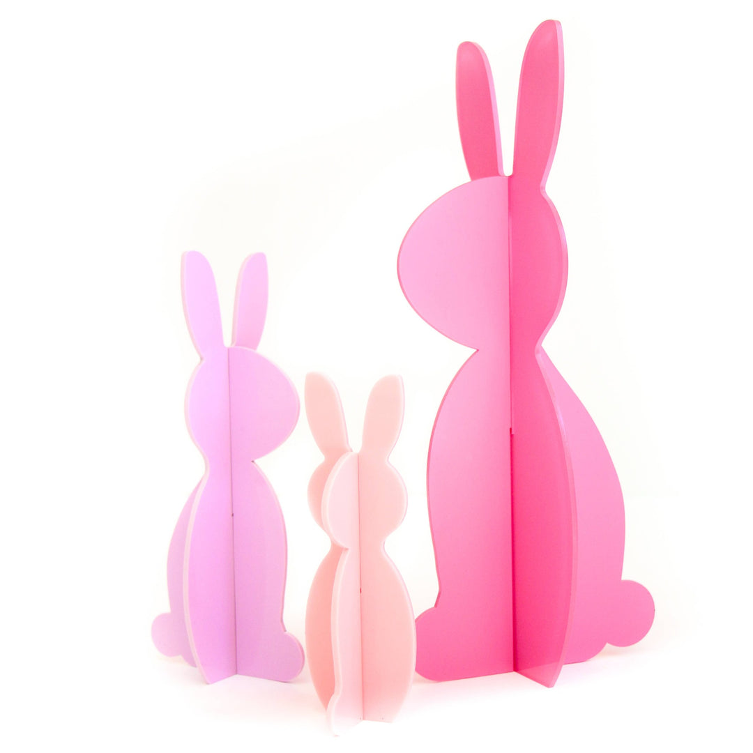 Pink Acrylic Bunny Set Bonjour Fete Party Supplies Easter Decor