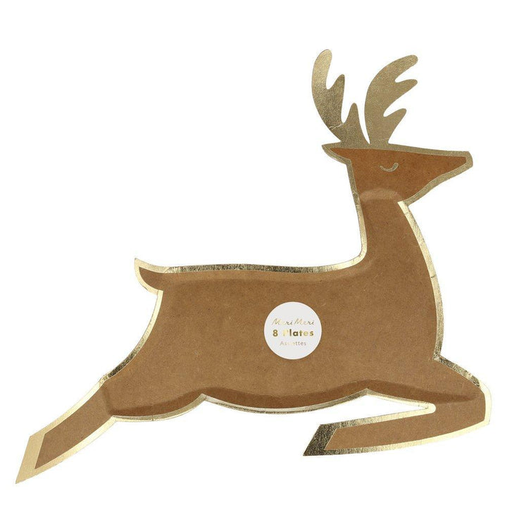 LEAPING REINDEER PLATES Meri Meri Christmas Tableware Bonjour Fete - Party Supplies