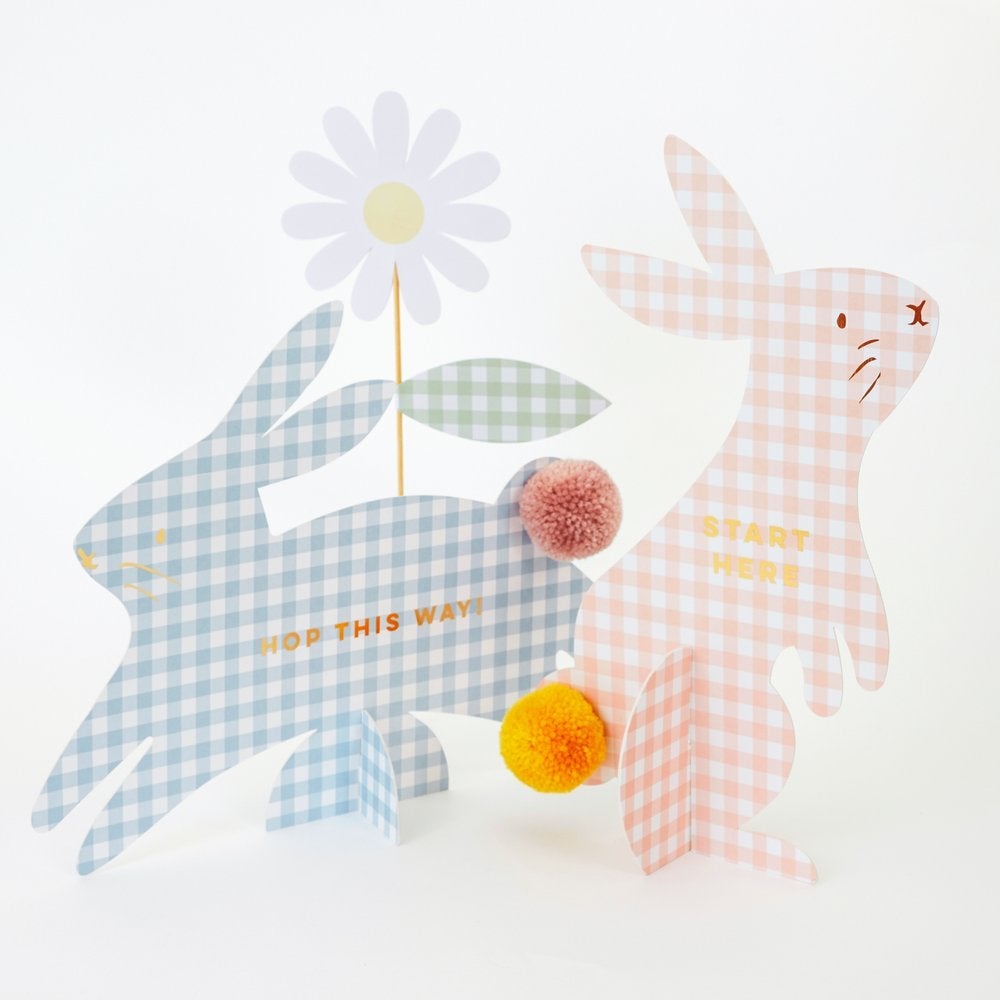 GINGHAM BUNNIES EGG HUNT KIT Meri Meri Egg Hunt Bonjour Fete - Party Supplies