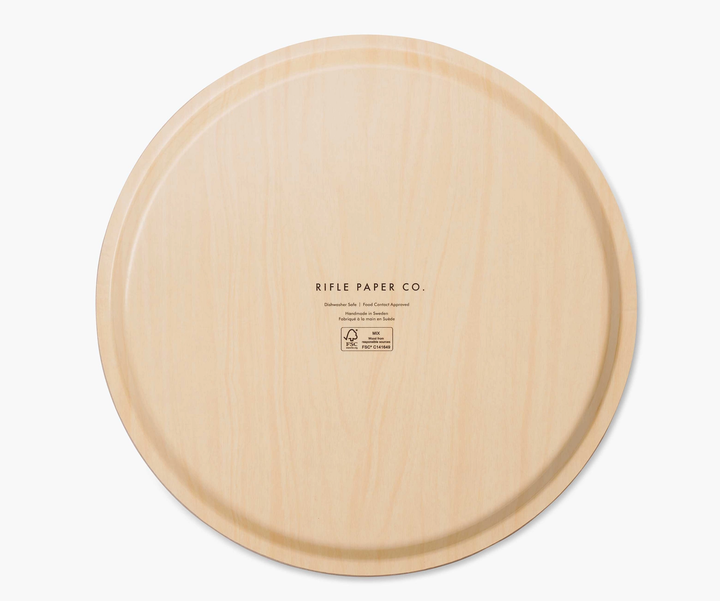 ROUND SERVING TRAY - STRAWBERRY FIELDS Rifle Paper Co. Serving Trays Bonjour Fete - Party Supplies