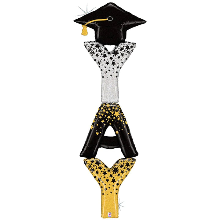 YAY GRAD EXTRA TALL FOIL BALLOON LA Balloons Balloon Bonjour Fete - Party Supplies