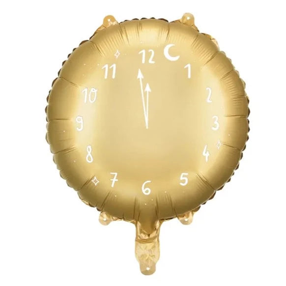 NEW YEAR'S GOLD CLOCK BALLOON Party Deco Bonjour Fete - Party Supplies