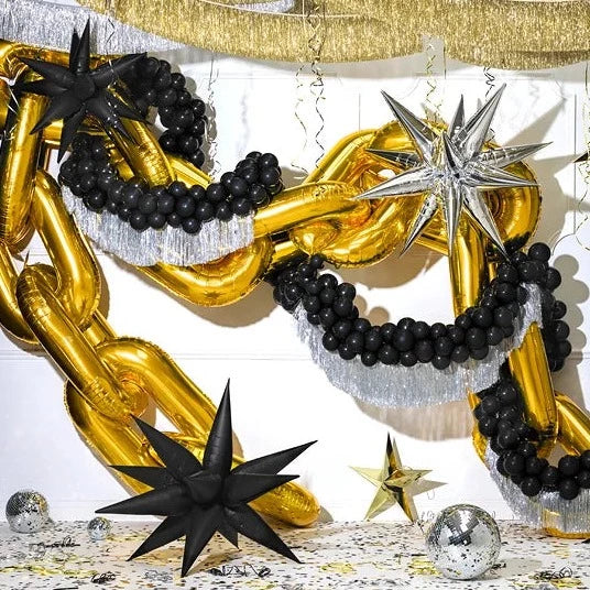 3D STAR BLACK FOIL BALLOON Party Deco Balloon Bonjour Fete - Party Supplies