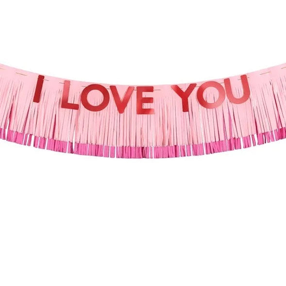 I LOVE YOU FRINGE BANNER Party Deco Garlands & Banners Bonjour Fete - Party Supplies