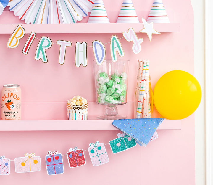 HAPPY BIRTHDAY BANNER GARLAND Oui Party Garlands & Banners Bonjour Fete - Party Supplies