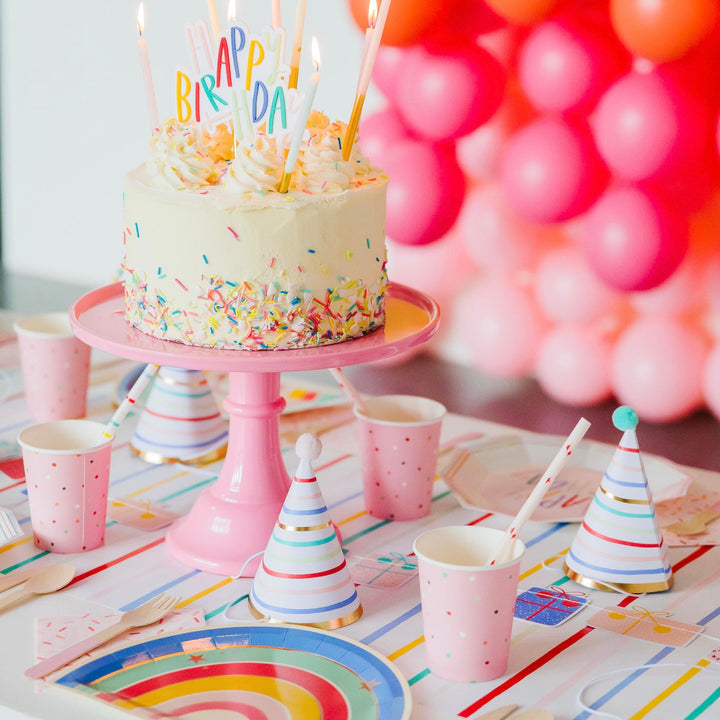 HAPPY BIRTHDAY RAINBOW CAKE TOPPER Oui Party Cake Topper Bonjour Fete - Party Supplies