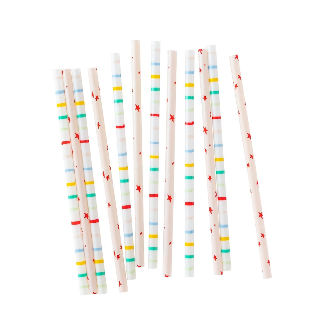 RAINBOW REUSABLE STRAWS Oui Party STRAWS Bonjour Fete - Party Supplies