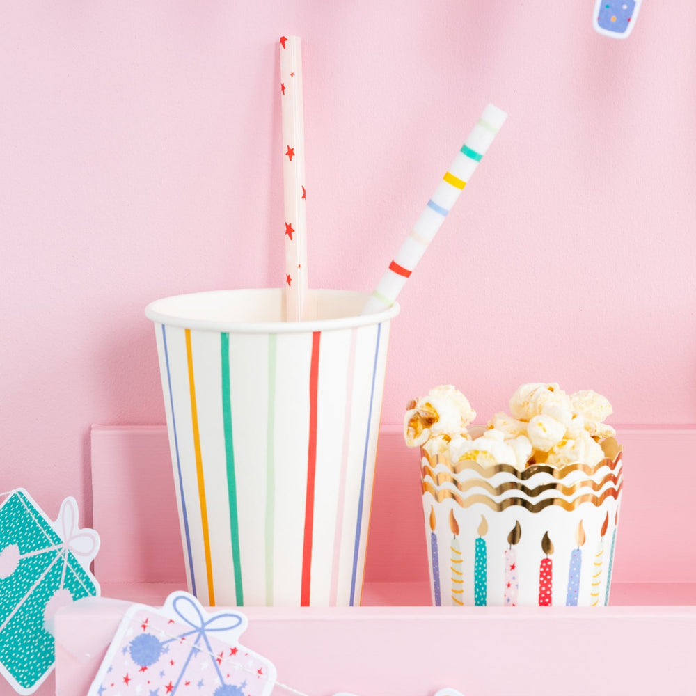 RAINBOW REUSABLE STRAWS Oui Party STRAWS Bonjour Fete - Party Supplies