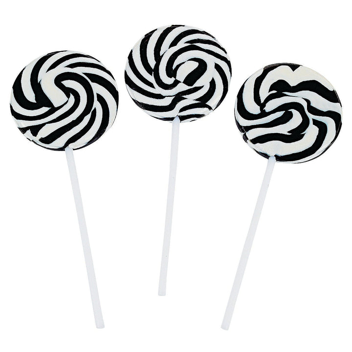 BLACK & WHITE SWIRL LOLLIPOPS Fun Express Halloween Party Supplies Bonjour Fete - Party Supplies