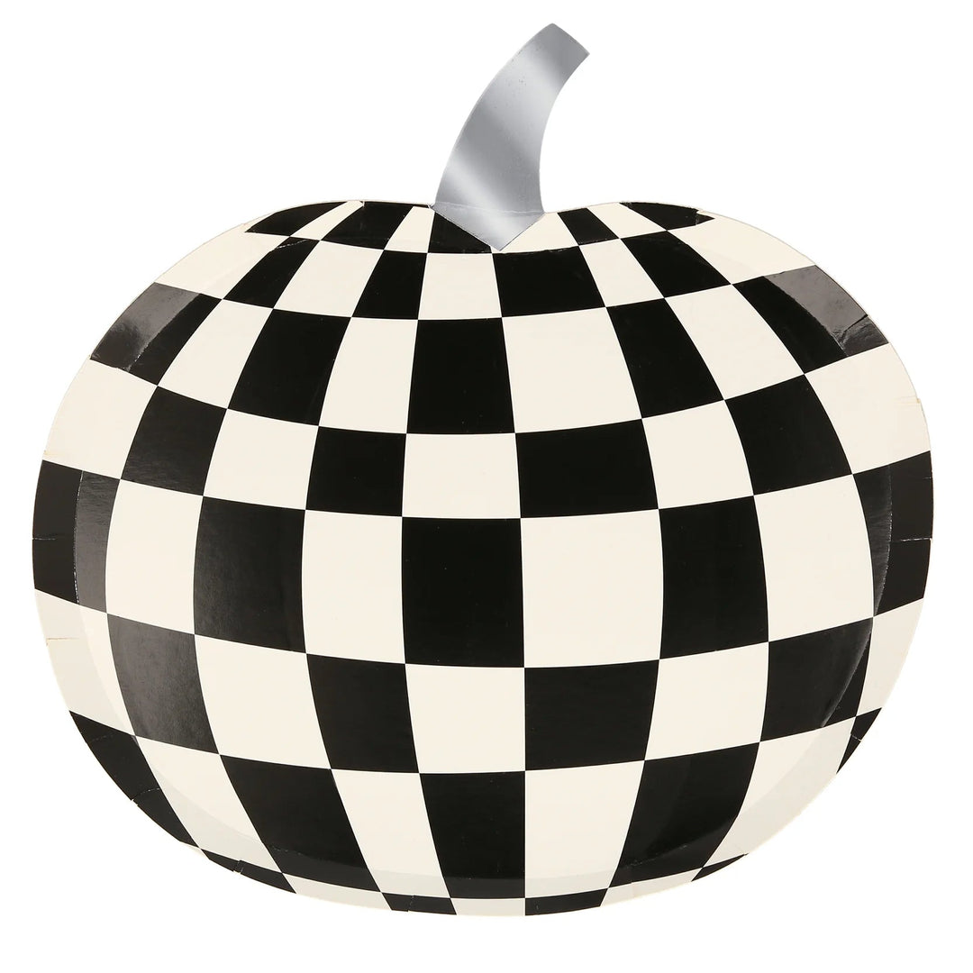 MOD PATTERN PUMPKIN PLATES Meri Meri Bonjour Fete - Party Supplies