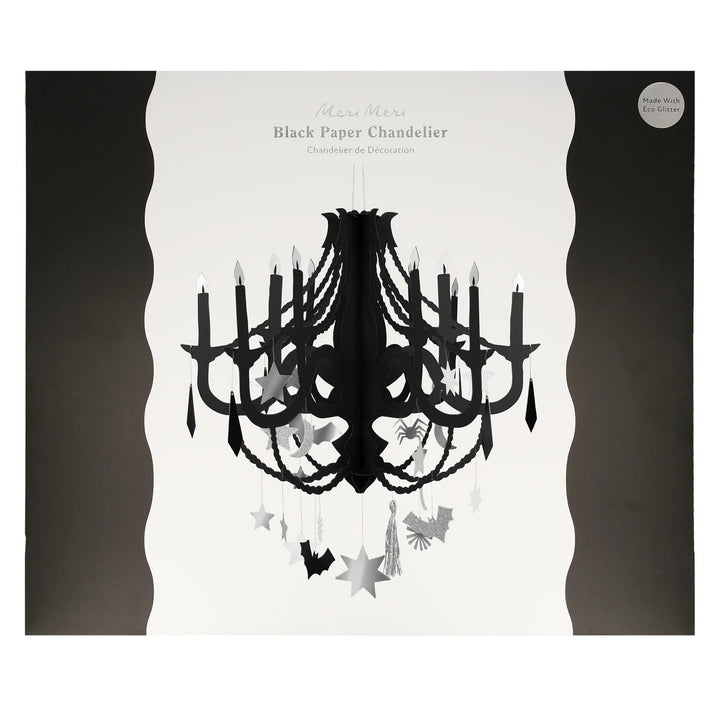 BLACK PAPER CHANDELIER Meri Meri Bonjour Fete - Party Supplies