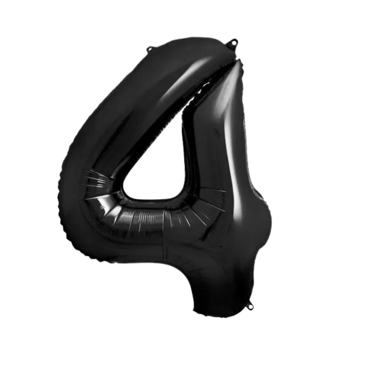 NUMBER 4 FOIL BALLOON LA Balloons Balloons 34" / Black Bonjour Fete - Party Supplies