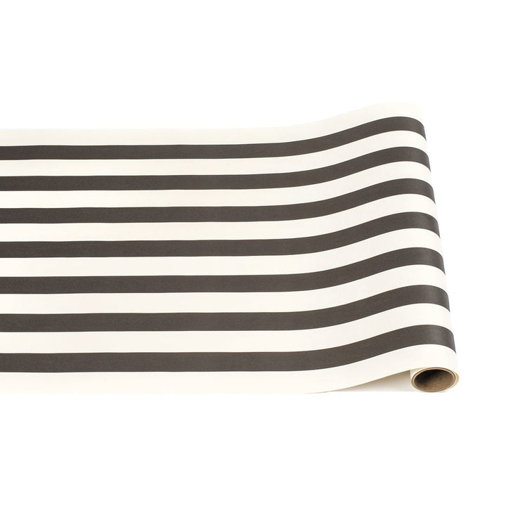 CLASSIC BLACK & WHITE STRIPE PAPER TABLE RUNNER Hester & Cook Table Runner Bonjour Fete - Party Supplies